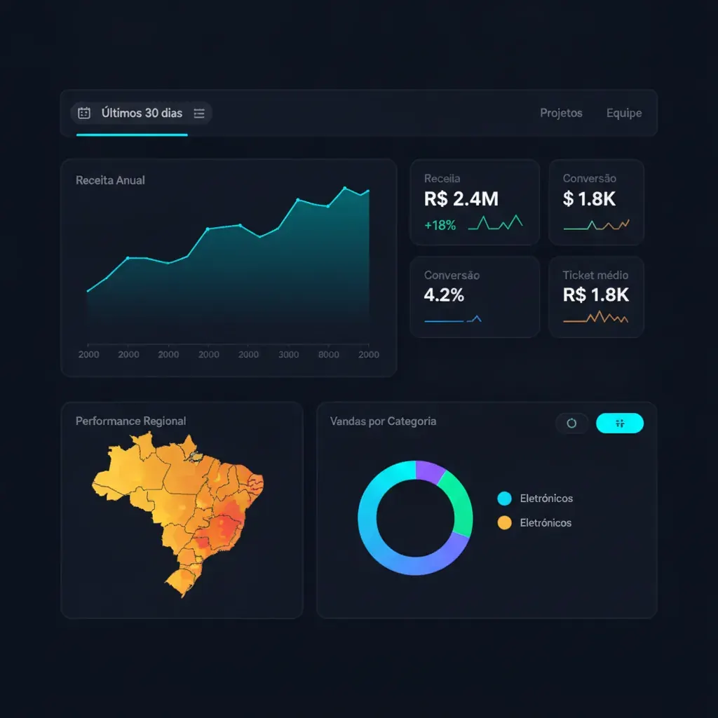 Dashboard financeiro em tempo real desenvolvido pela Bricsoft